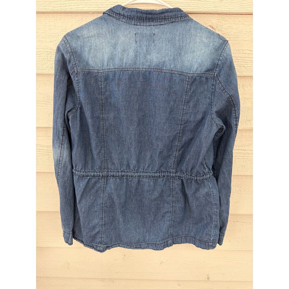Cavalini Denim Utility Jacket | Zip Front Drawstring Waist | Lightweight | Size - Picture 8 of 10